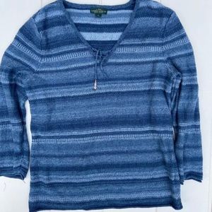 LRL Woman’s Blue Sweater. Soft, cozy. Outdoor wear. Size Medium.
